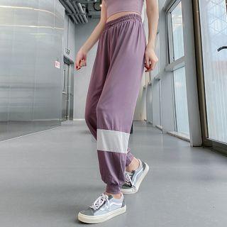 High-waist Two-tone Panel Sweatpants