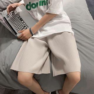 High-waist Loose Fit Ribbed Shorts