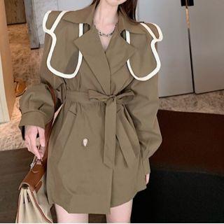 Double-breasted Trench Jacket With Shawl