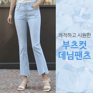 Distressed Boot-cut Summer Jeans