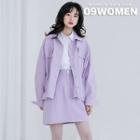 Plus Size Set: Oversized Jacket + Miniskirt