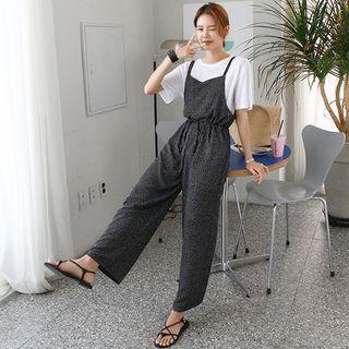 Double-strap Dotted Jumpsuit