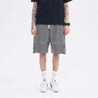 Drawstring-waist Pinstriped Wide-leg Shorts