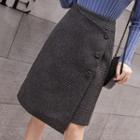 Houndstooth Asymmetric Fitted Skirt