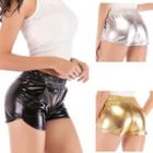 Plain Patent Leather Shorts