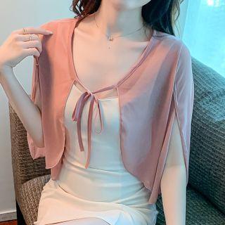 Mesh Tie-front Light Jacket