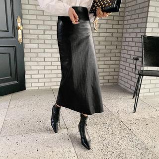 Pleather H-line Maxi Skirt