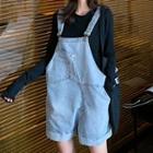 Rolled Dungaree Shorts As Shown In Figure - One Size