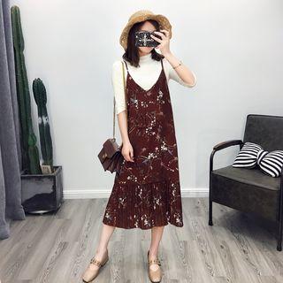 Lace Chiffon Spaghetti Strap Dress