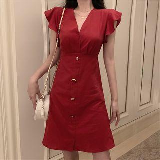 V-neck Sleeveless Midi Dress As Shown In Figure - One Size