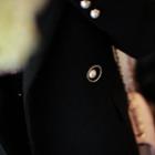 Faux-pearl Double-breasted Coatdress
