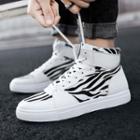Zebra Print High-top Sneakers
