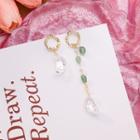 Asymmetrical Faux Crystal Dangle Earring 1 Pair - Gold - One Size