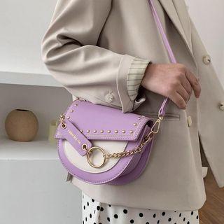 Hoop Accent Studded Crossbody Bag