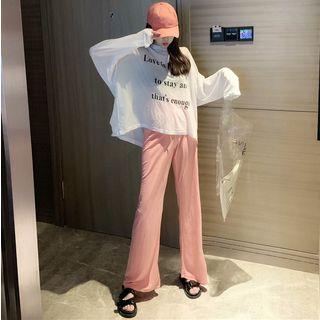 Patchwork Colorblock Light Top / Wide-leg Pants