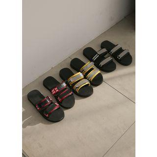 Self-fastener Double-strap Slide Sandals