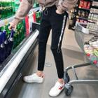 Slim-fit Lettering Hoop Detail Jeans