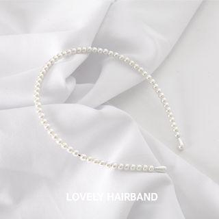 Faux-pearl Hair Band Ivory - One Size