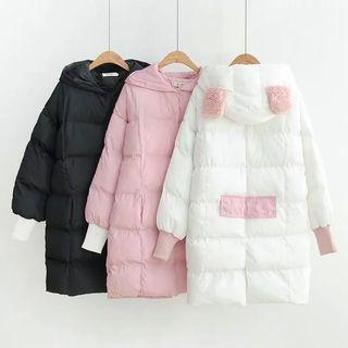 Color-block Padded Long Jacket
