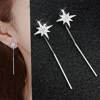 Star Bar Sterling Silver Dangle Earring 1 Pair - Dangle Earring - Silver Plating - Silver - One Size