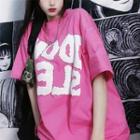Lettering Printed Short-sleeved T-shirt