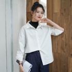 Plain Shirt / Faux Leather Vest