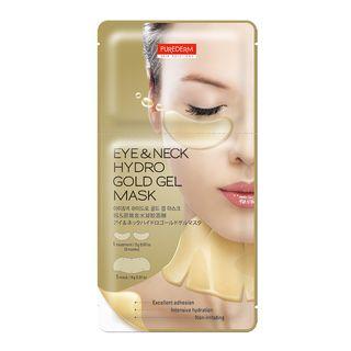 Purederm - Eye & Neck Hydro Gold Gel Mask: Eye Mask 1pair + Neck Mask 1pc 1pair + 1pc