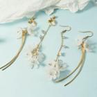Non-matching Resin Flower Fringed Earring