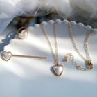 Heart Faux Pearl Hair Pin / Ring / Pendant Necklace