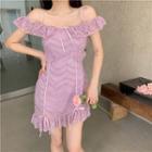 Cold-shoulder Lace Mini Bodycon Dress