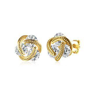 Fashion And Elegant Plated Gold Ball-shaped Cubic Zircon Stud Earrings Golden - One Size