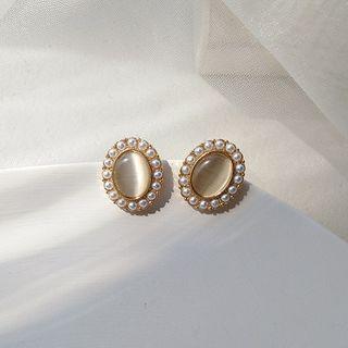 Rhinestone Cat Eye Stone Earring