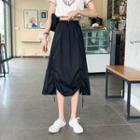 Drawstring Midi Skirt White - One Size