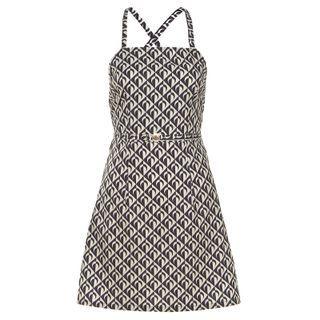 Plaid Cross-back Strappy Mini A-line Dress