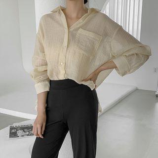 Two-way Textured Sheer Shirt