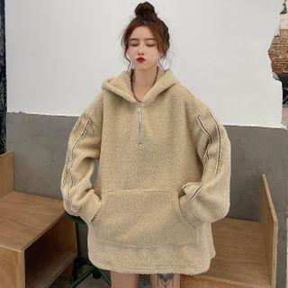 Loose-fit Zip-up Fleece Hoodie