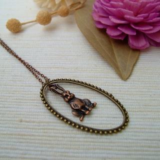 Teardrop Bunny Necklace Copper - One Size