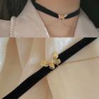 Alloy Butterfly Choker 0350a - Gold - One Size