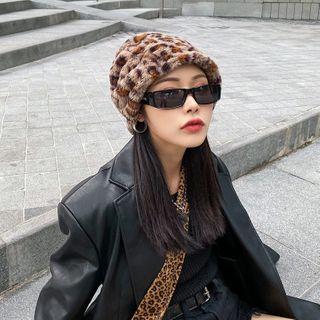 Leopard Furry Bucket Hat