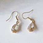 Asymmetrical Faux Crystal Faux Pearl Drop Earring