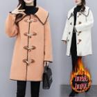 Contrast Trim Fleece Toggle Coat