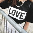 Short-sleeve Love Lettering T-shirt