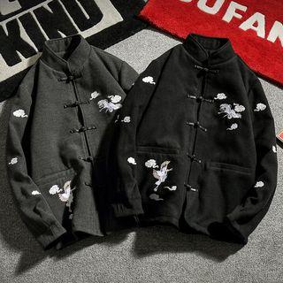 Crane Embroidered Traditional Chinese Padded Jacket