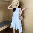 Irregular Sleeveless Dress Dress - One Size