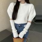 Puff-sleeve Sweater With Arm Sleeves