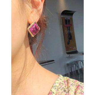 Antique-style Square Faux-gem Earrings