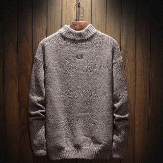 Lettering Round-neck Sweater