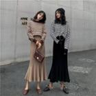 Striped Sweater / Maxi Knit Skirt