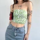 Strapless Patterned Crop Top