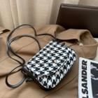 Houndstooth Faux-leather Crossbody Bag
